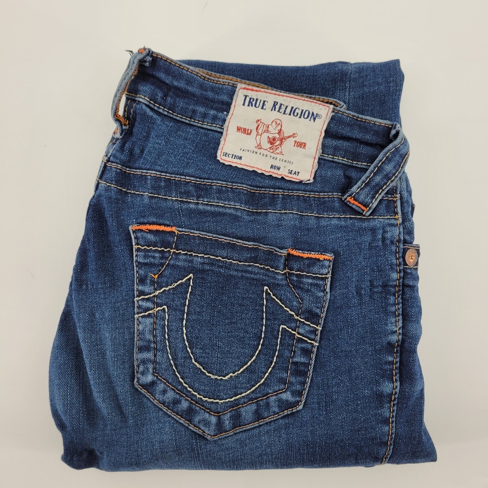 True Religion Becca Mid Rise Bootcut Jeans 26 Blue Mid Rise Denim Womens